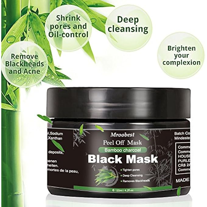 Mroobest BLACKHEAD REMOVER MASK, PEEL OFF MASK, CHARCOAL OF MASK, DEEP CLEANSING FACIAL MASK WITH ACTIVATED CARBON, PURIFYING, DEEP SKIN CLEAN PURIFYING ACNE - Image 2